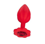 LEMON SQUEEZER SHAPED RED COLOR SILICONE ANAL PLUG WITH JEWEL