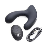 Alpha Pro 10X P-Pulse Taint Tapping Prostate Silicone Rechargeable Vibrator with Remote Control - Black