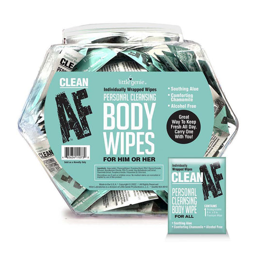 Clean AF Individually Wrapped Personal Cleaning Body Wipes