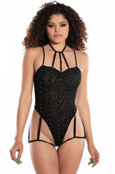 MB Mesh Gartered Romper OS