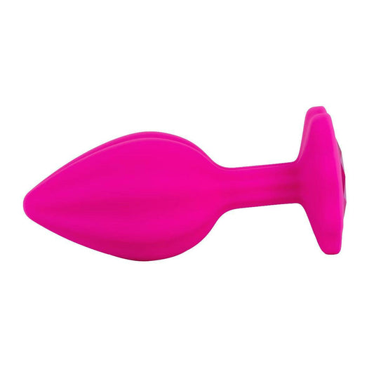 Lemon Squeezer Shaped Pink Color Silicone Anal Plug w/Jewel