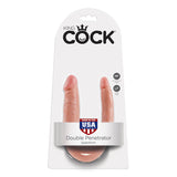 King Cock U-Shaped Small Double Trouble Dildo - Vanilla