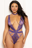 LACE & STRAPPY ELASTIC TEDDY W/ COLLAR (PACKAGED)