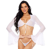 2438 MESH TIE FRONT LONGSLEEVE TOP