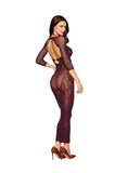 Cherry Lacquer Bodystocking Gown & Shrug - BOXED