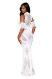 Dreamgirl Geometric Fence Net Bodystocking Gown
