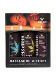 Earthly Body Valentine 2025 Trio Hemp Seed Massage Oil Gift Set with 3 Limited Edition Oils