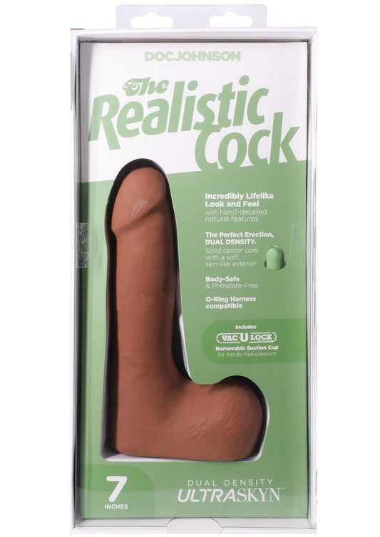 The Realistic Cock with Balls Ultraskyn Removable Vac-U-Lock Suction Cup 7in