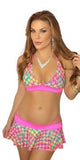 TIE DYE DESIGNER TUTU SKIRT SET WITH THONG