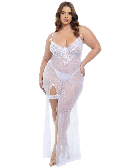 Bridal Livia Sheer Gown & Garter Set
