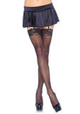 Leg Avenue Sheer Nylon Thigh High with Lace Top - OS