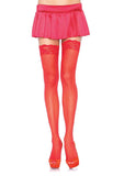 Leg Avenue Sheer Nylon Thigh High with Lace Top - OS