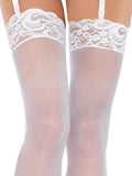 Leg Avenue Sheer Nylon Thigh High with Lace Top - OS