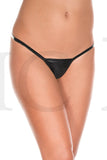 METALLIC BLACK THONG