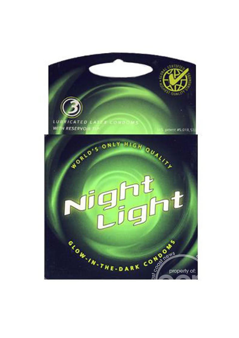 NIGHT LIGHT GLOW IN THE DARK CONDOMS - 3 pack