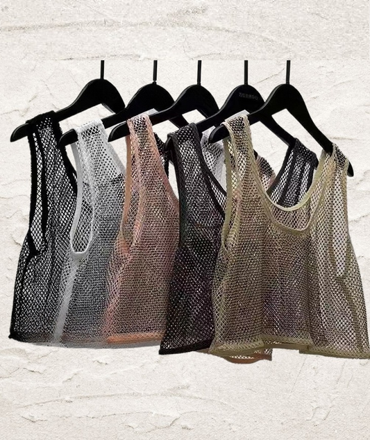 COLOR RHINESTONE CROPPED TANK TOP - OS