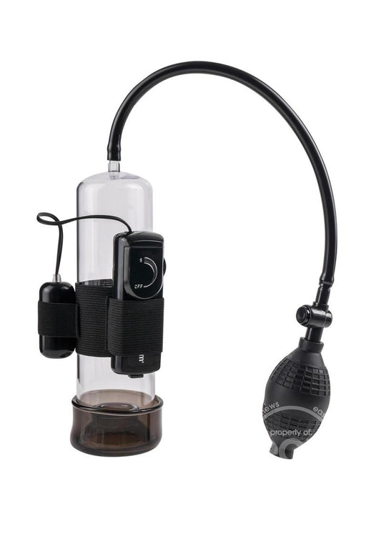 Classix Vibrating Power Penis Pump - Clear and Black