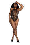SHOWGIRL TEDDY BLACK WITH RHINESTONES