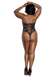 SHOWGIRL TEDDY BLACK WITH RHINESTONES