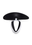 Master Series Dark Invader Metal & Silicone Anal Plug - Medium - Silver