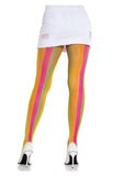 Leg Avenue Neon Rainbow Striped Tights - Multicolor - O/S