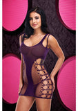 JACQUARD MINI DRESS - PURPLE