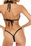 Thong bodysuit in Black Frost