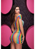 RAINBOW JACQUARD MINI DRESS