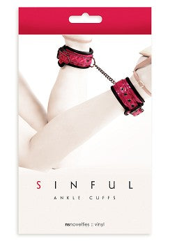 Sinful Ankle Cuffs Pink Adjustable