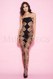 STRAPLESS ZIG ZAG CROTCHLESS BODYSTOCKING