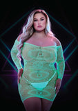 GLOW IN THE DARK MINI DRESS - PLUS SIZE