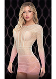 PINK DUSK LOG SLEEVE MINI DRESS