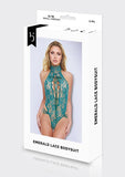 EMERALD LACE BODYSUIT-GREEN