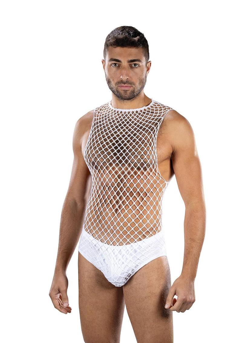 FULL EFFECT FISHNET 2-PIECE STE WHITE