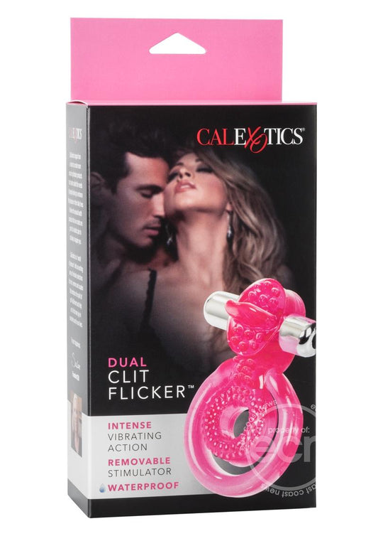 Dual Clit Flicker with Removable Waterproof Stimulator - Pink