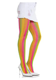 Leg Avenue Neon Rainbow Striped Tights - Multicolor - O/S