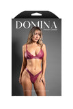 Fantasy Lingerie Domina Bralette & Panty with Zipper Details Berry