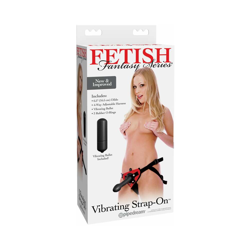 Pipedream Fetish Fantasy Series 6-Piece Vibrating Strap-On Set With 6 in. Dildo Red/Black