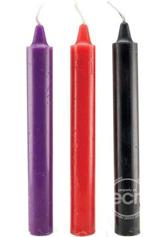 Doc Johnson Japanese Drip Candles - 3 Pack - Red/Purple/Black