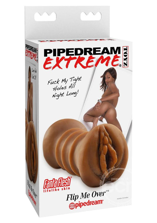 Pipedream Extreme Toyz Flip A Sista Over Masturbator - Pussy and Butt - Chocolate