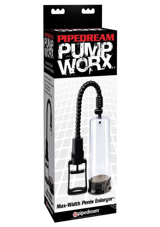 Pump Worx Max-Width Penis Enlarger - Clear and Black