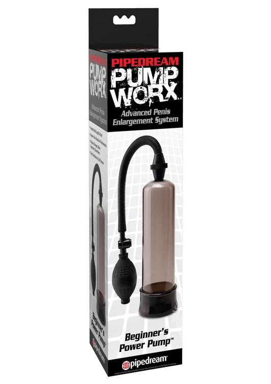 Pump Worx Beginner's Power Pump Advanced Penis Pump - Smoke And Black