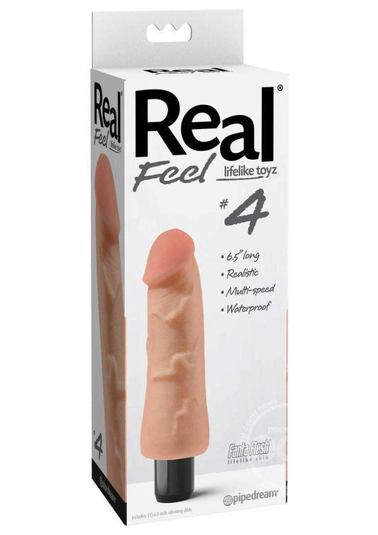 Pipedream Real Feel Lifelike Toyz No. 4 Realistic 6.5 in. Vibrating Dildo Beige