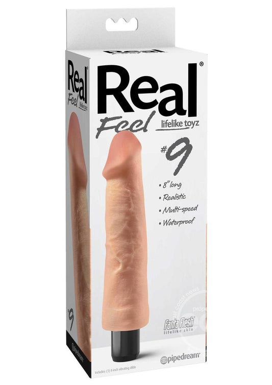 Pipedream Real Feel Lifelike Toyz No. 9 Realistic 8 in. Vibrating Dildo Beige