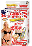 All American Whoppers 8in. Vibrating Dong with Universal Harness