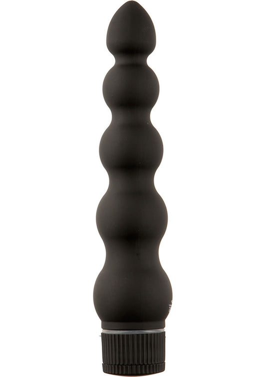 Black Magic Ribbed Waterproof Vibrator 7in - Black