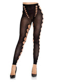 Leg Avenue Seamless Opaque Cut-Out Footless Tights - Black - O/S