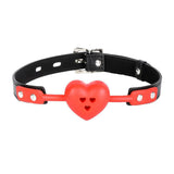 BREATHABLE RED COLOR SILICONE HEART GAG