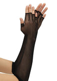 FINGERLESS FISHNET OPERA GLOVE - BLACK