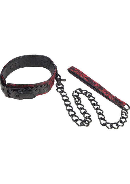 Scandal Collar with Leash - Red/Black